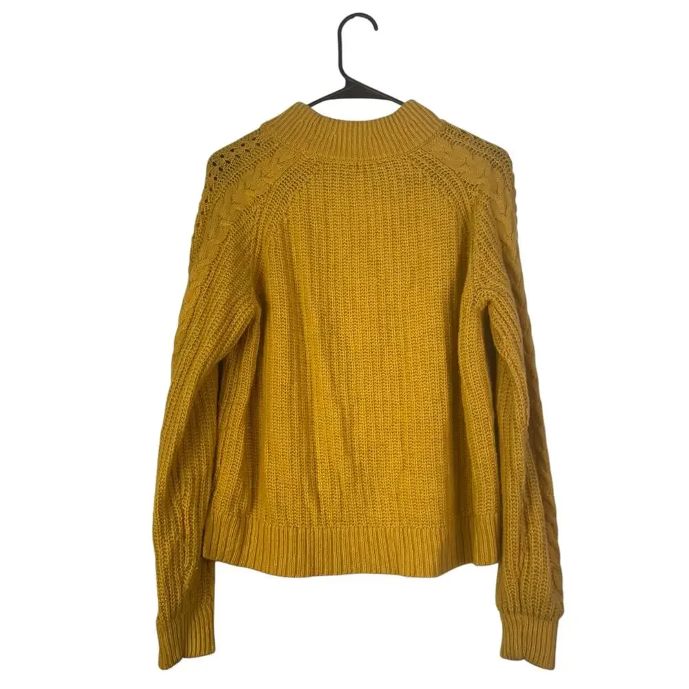 J. Crew Women Azra Cable Knit Pullover Crewneck Raglan Sleeve‎ Classic Medium